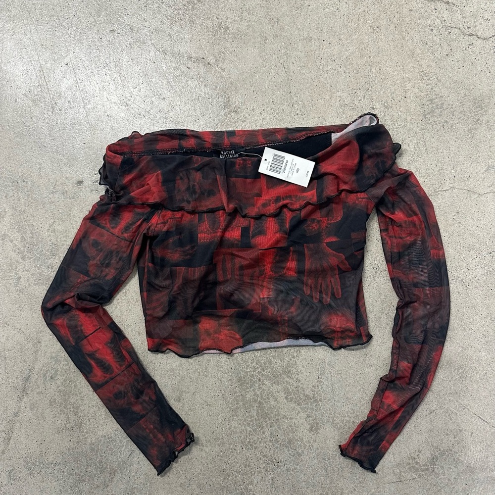 Stylish Red and Black Women's Top